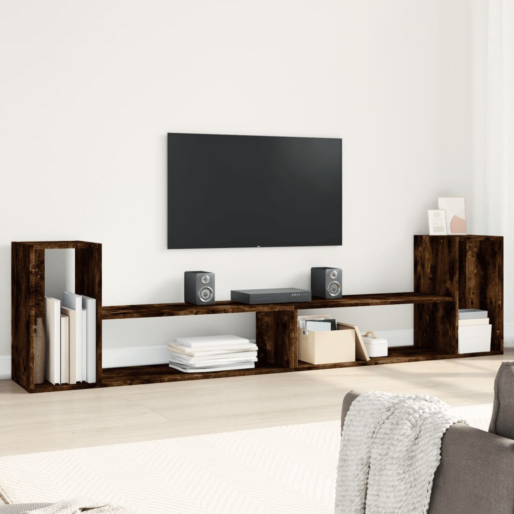 Vetonek Muebles de TV 2 uds madera ingeniería roble ahumado 100x30x50cm