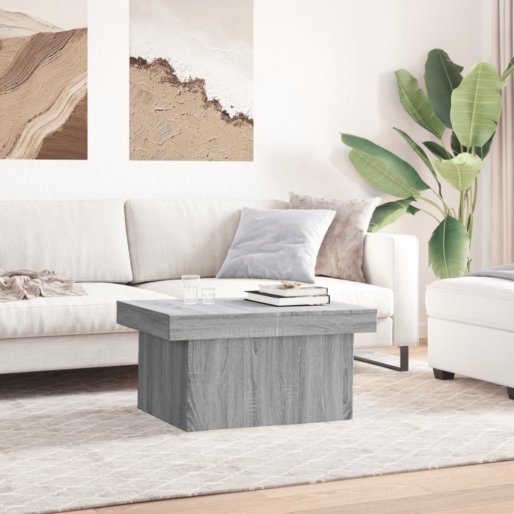 Mesa de centro madera de ingeniería gris Sonoma 80x55x40 cm - Vetonek