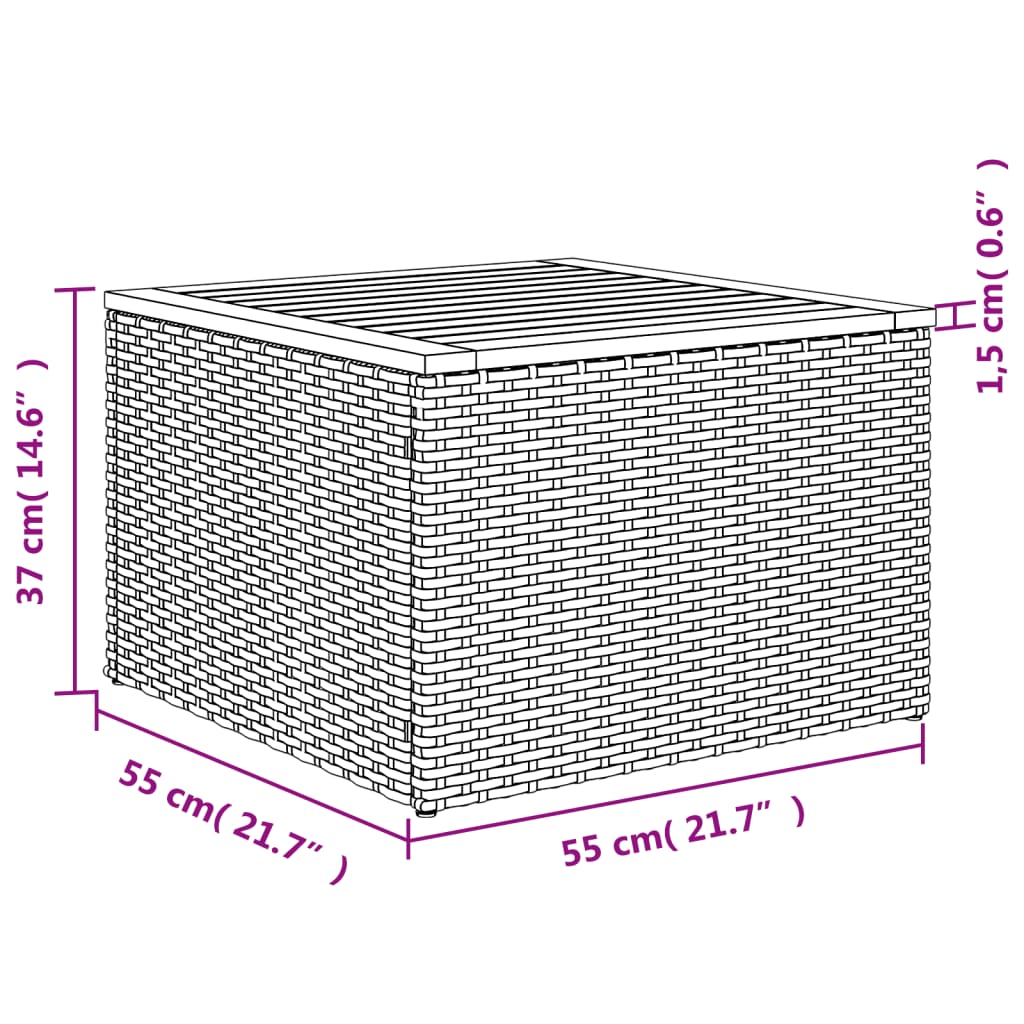 Set de muebles de jardín 9 pzas y cojines ratán sintético gris - Vetonek