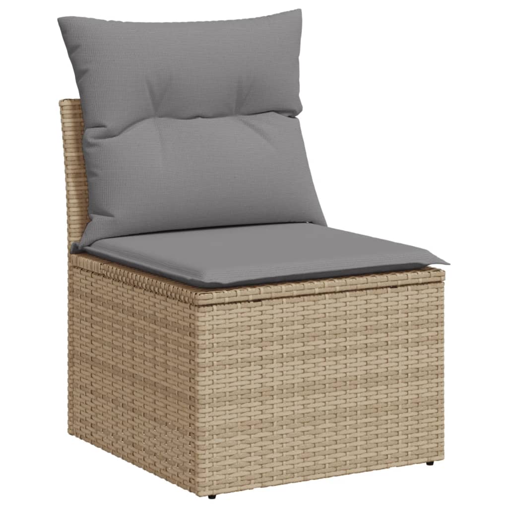 Gartensofasspiel mit Beige -Kissen 3 PCs Ratán Pe