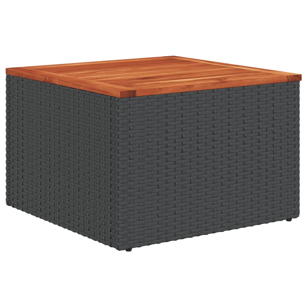 Gartensofas Set 8 Stücke und schwarze synthetische Rattankissen