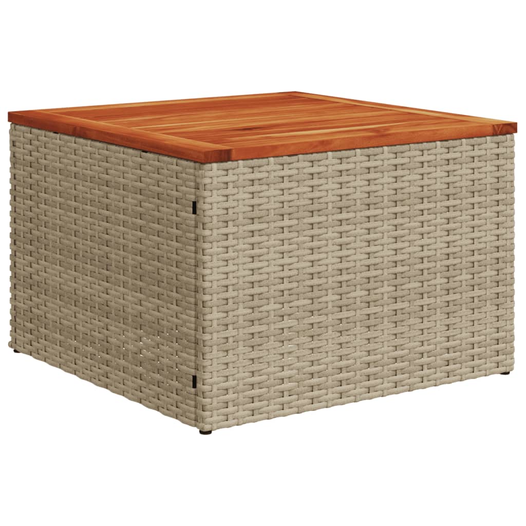 Set de sofás de jardín 9 pzas con cojines ratán sintético beige - Vetonek