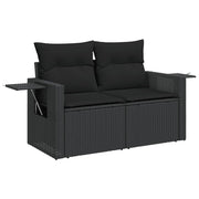 Set de muebles de jardín 5 pzas y cojines ratán sintético negro v3019 - Vetonek