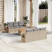 Set sofás de jardín 7 piezas y cojines ratán sintético beige v3194 Vetonek