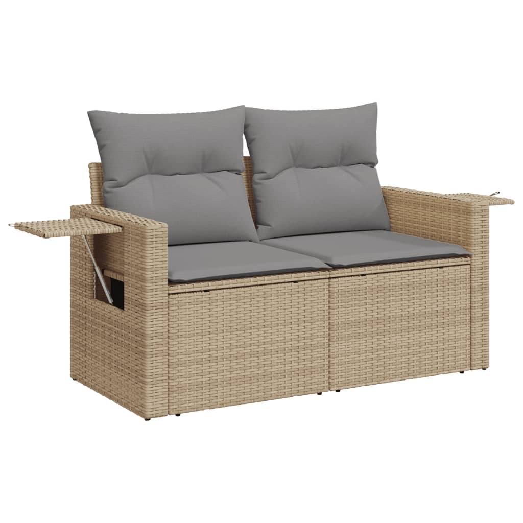 GIOCO DI SOFAS GARDEN con cuscini beige 8 pezzi Ratán PE