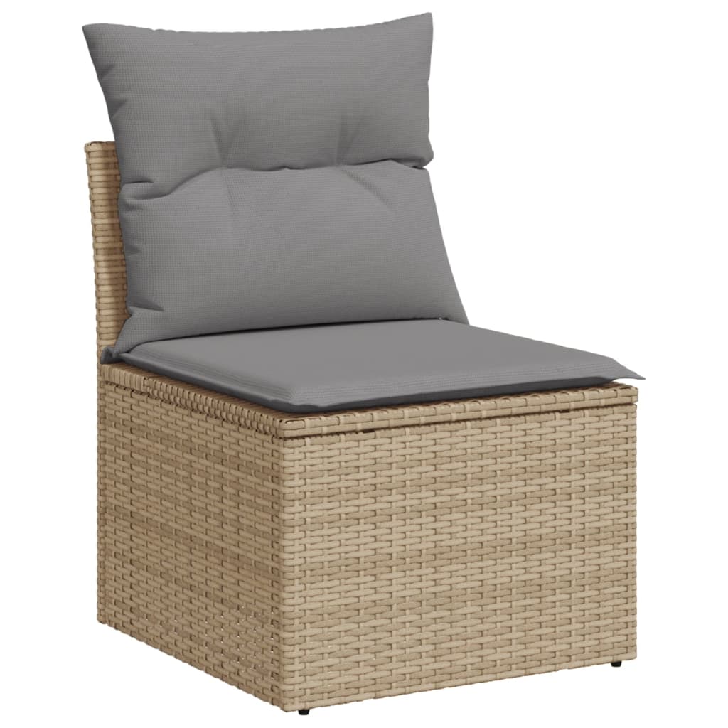 Les canapés de jardin réglent 9 pcs avec des coussins synthétiques beige