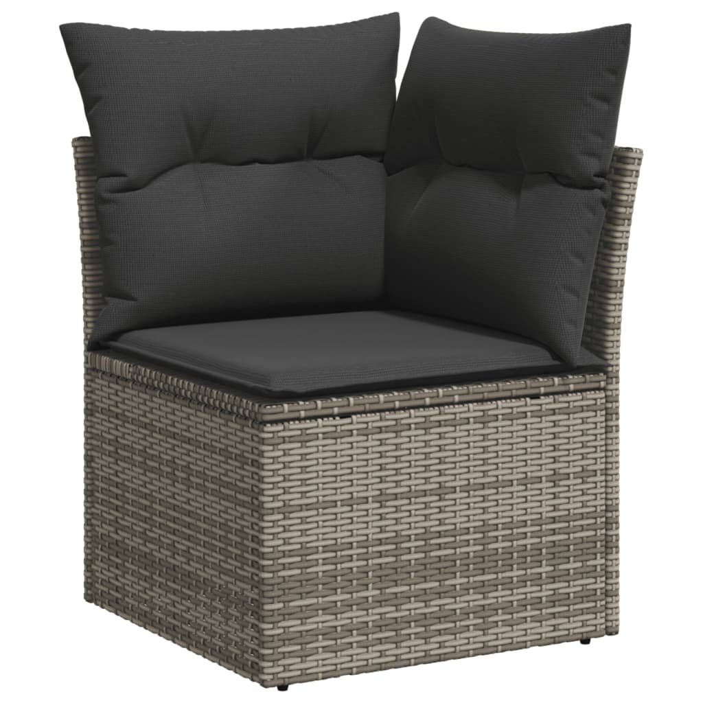 Set di mobili da giardino 9 pezzi e rattan sintetico grigio V92