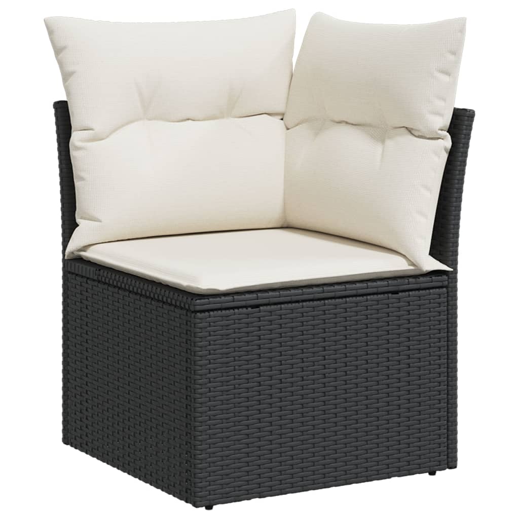 Gartensofas Set 8 Stücke und schwarze synthetische Rattan -Kissen V56