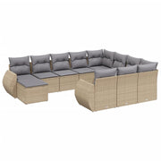 Ensemble canapé de jardin 11 pièces avec coussins en rotin synthétique beige V0543 Vetonek