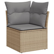 Ensemble canapé de jardin 11 pièces avec coussins en rotin synthétique beige V0543 Vetonek