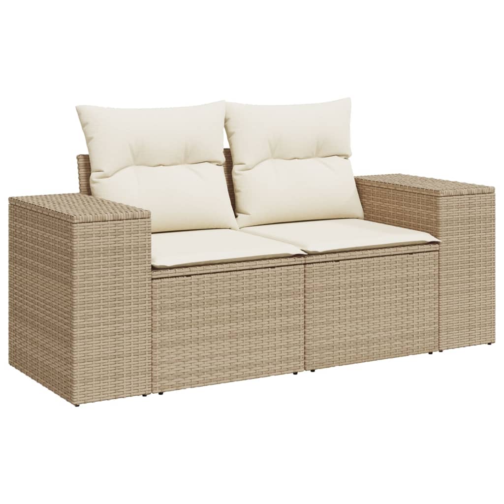 Gartensofas Set 9 PCs mit beige synthetischen Kissen