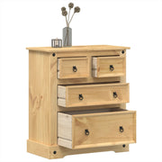 Cómoda cajonera corona madera maciza de pino 80x43x91 cm v9102 Vetonek