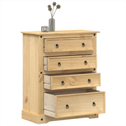 Cómoda cajonera corona madera maciza de pino 92x48x120 cm v9157 Vetonek