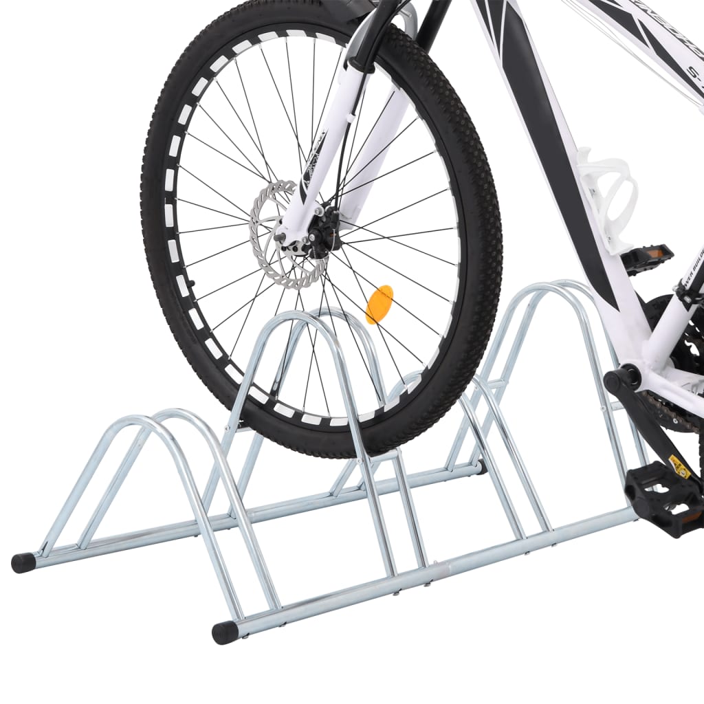 Soporte para 4 bicicletas suelo independiente acero galvanizado