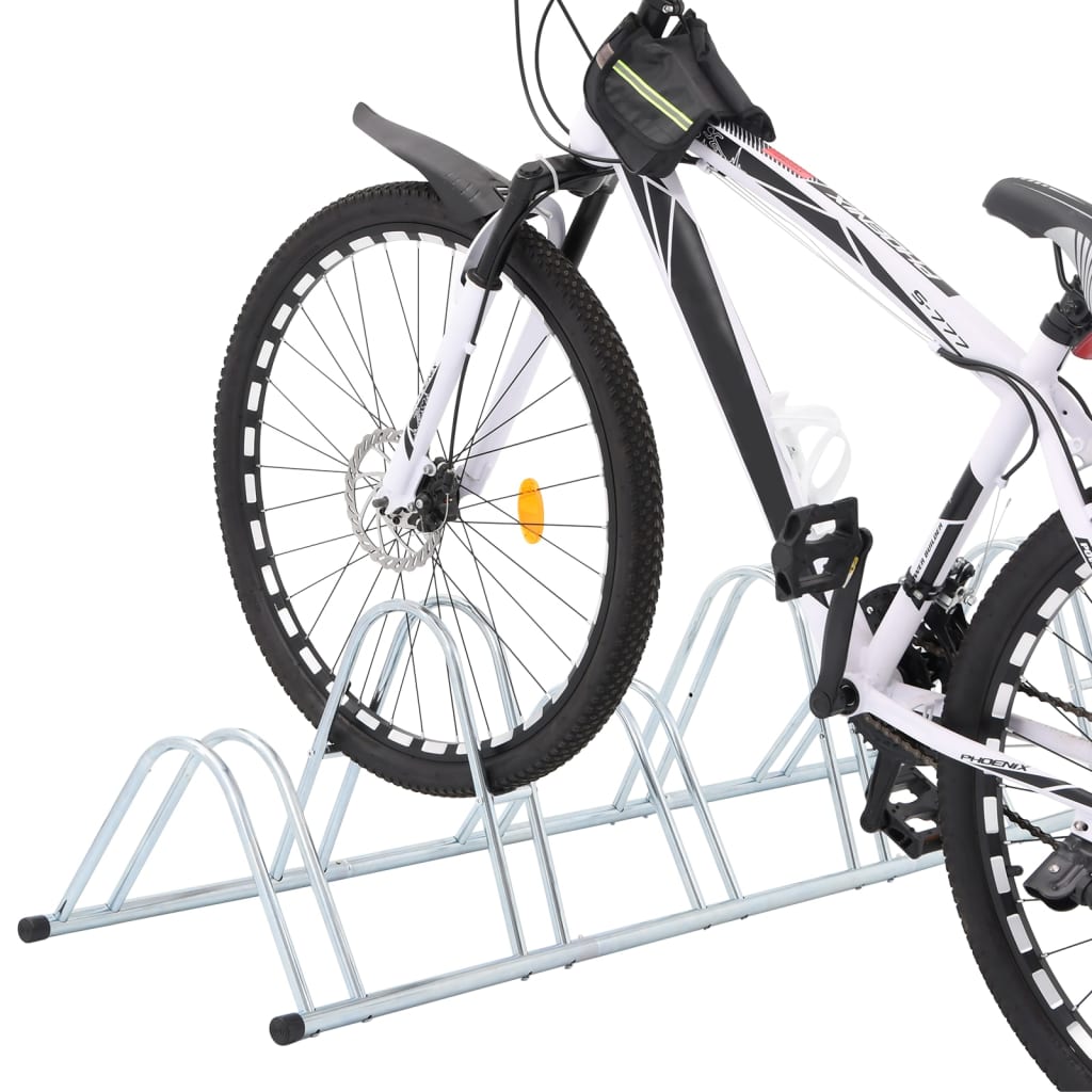 Soporte para 6 bicicletas suelo independiente acero galvanizado