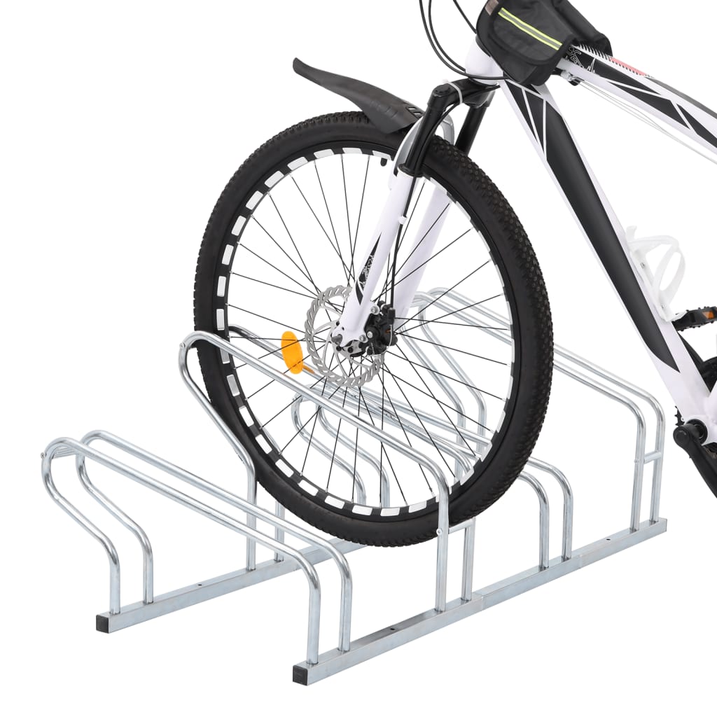 Soporte para 4 bicicletas suelo independiente acero galvanizado