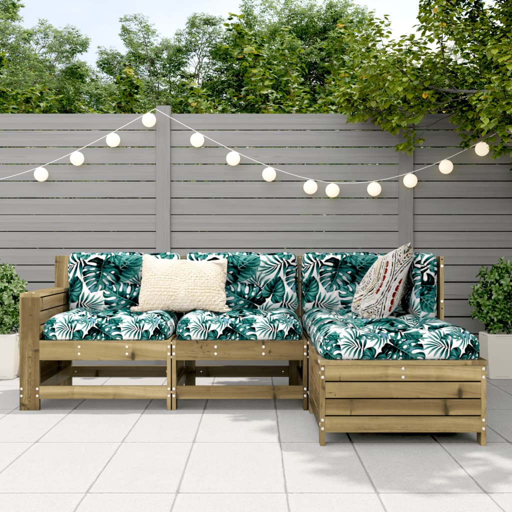 Garden Sofas multzoa 4 pieza Pinu zura impregnatua