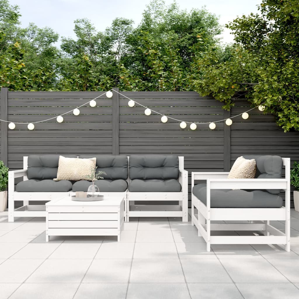 Divani da giardino set 6 pezzi Maciza Wood White Pine