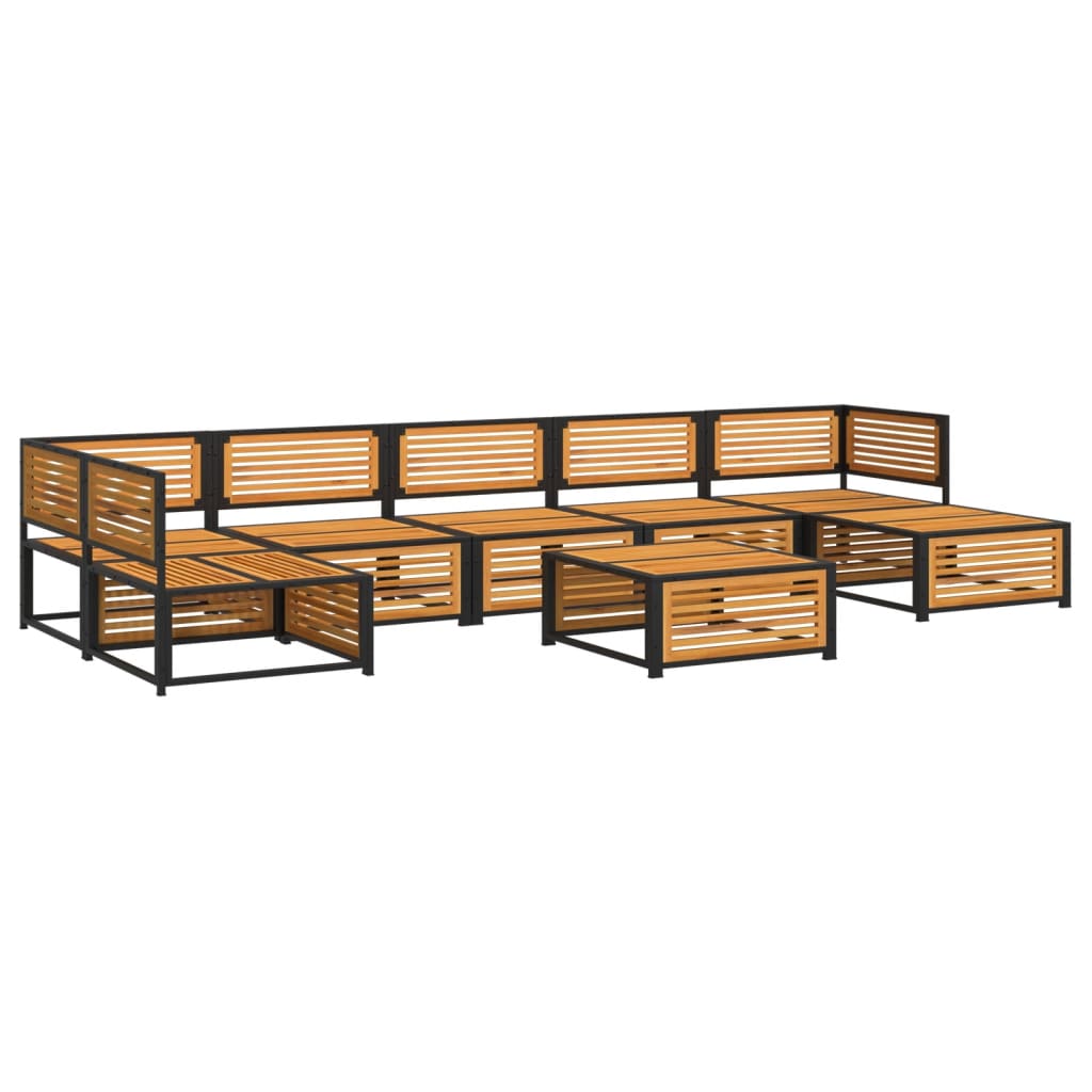 Set de sofás de jardín con cojines 8 pzas madera maciza acacia