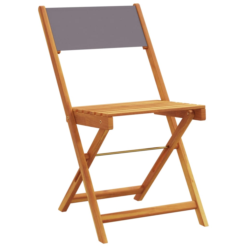 Folding garden chairs 4 units solid wood and anthracite fabric