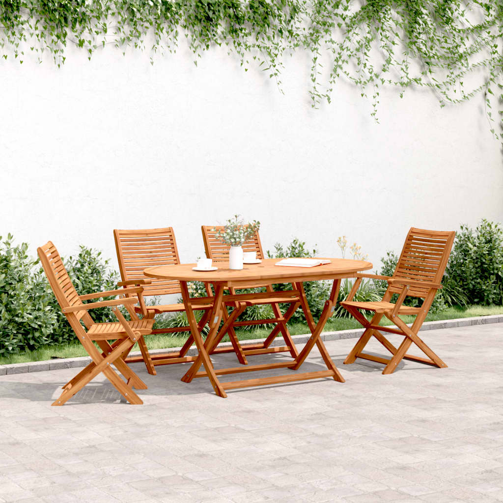 Vetonek Sillas de jardín plegables 4 uds madera acacia 57x66x95 cm