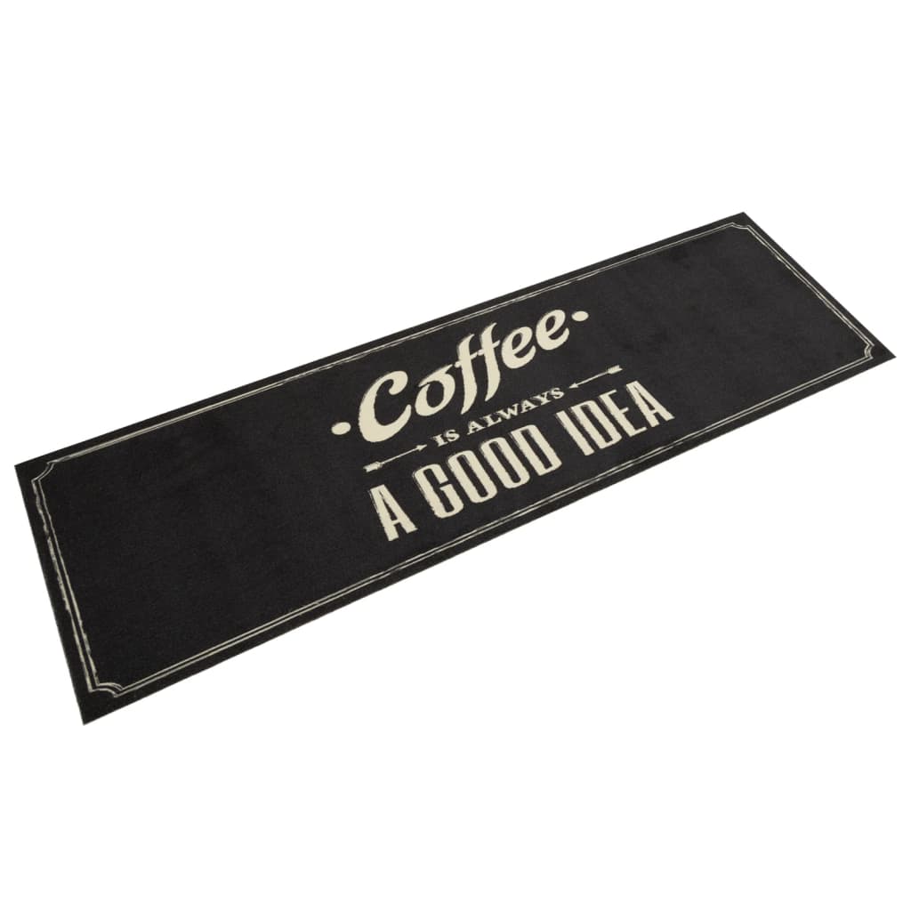 Vetonek Alfombra de cocina lavable terciopelo texto café 45x150 cm