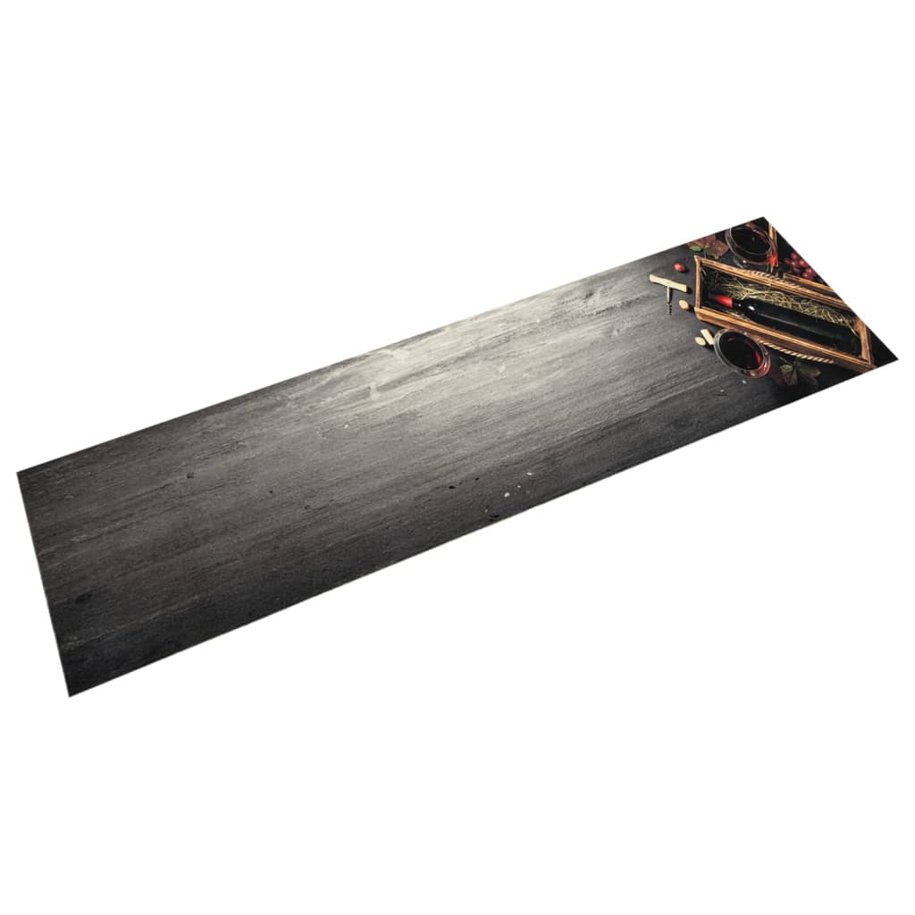 Vetonek Alfombra de cocina lavable terciopelo botella de vino 60x300 cm