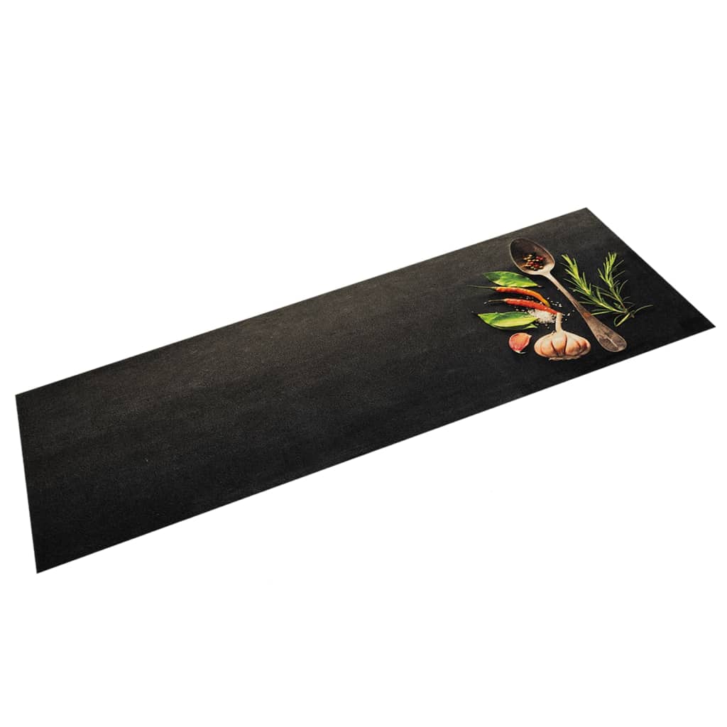 Vetonek Alfombra de cocina lavable terciopelo dibujo especias 45x150 cm