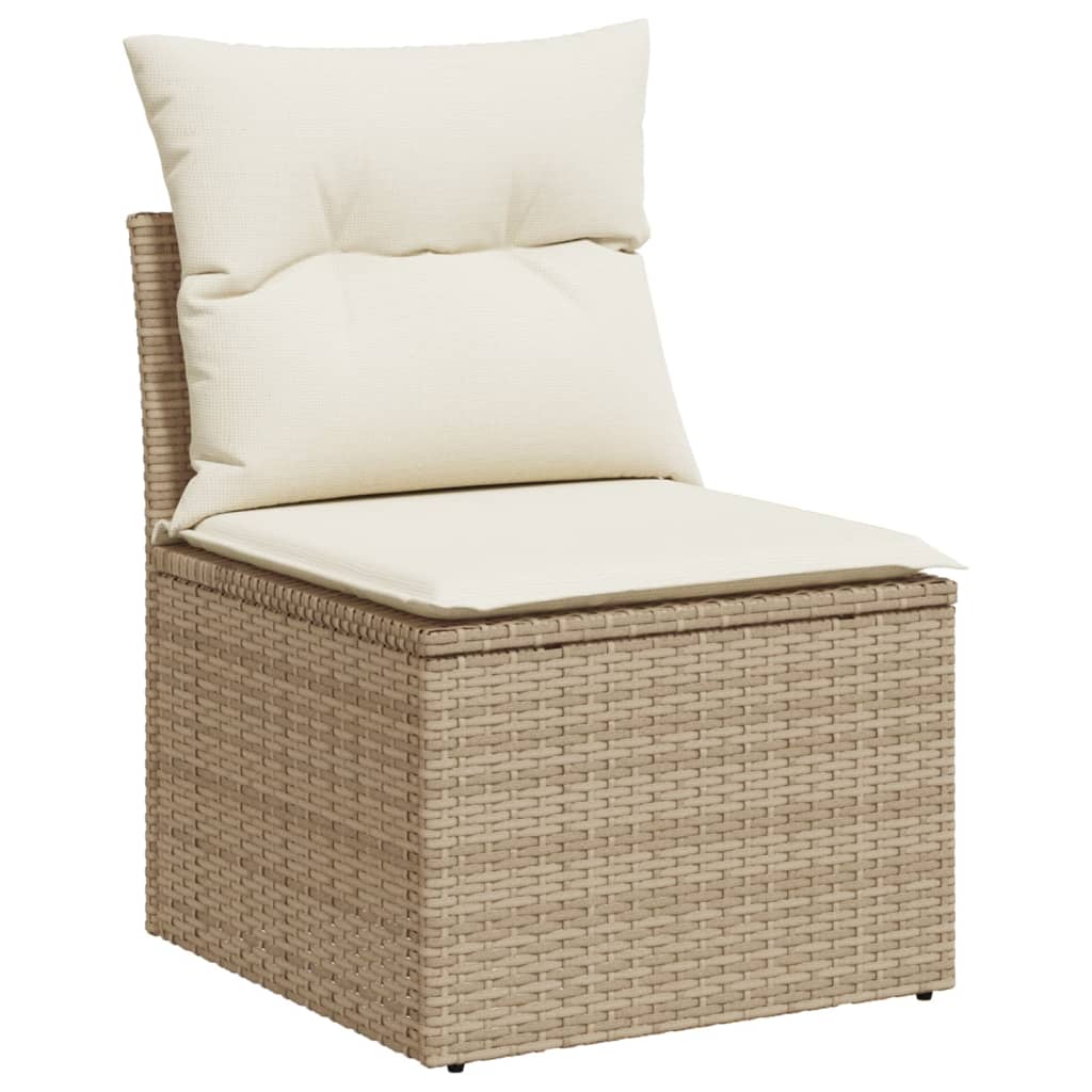 Gartensofasspiel mit Beige -Kissen 3 PCs Ratán Pe