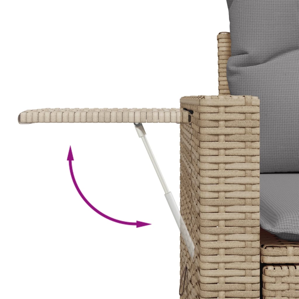 Jeu de canapés de jardin avec 6 pcs synthétiques coussins beige