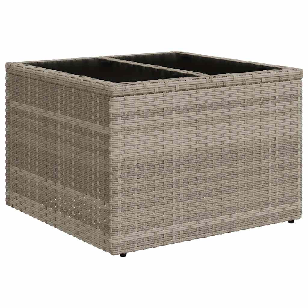 Set muebles jardín 9 pzas y cojines ratán sintético gris claro - Vetonek