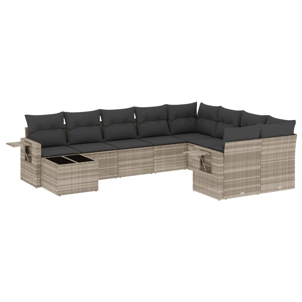 Sofas Sofas Garten 10 Stcs mit leichten synthetischen Rattan -Kissen