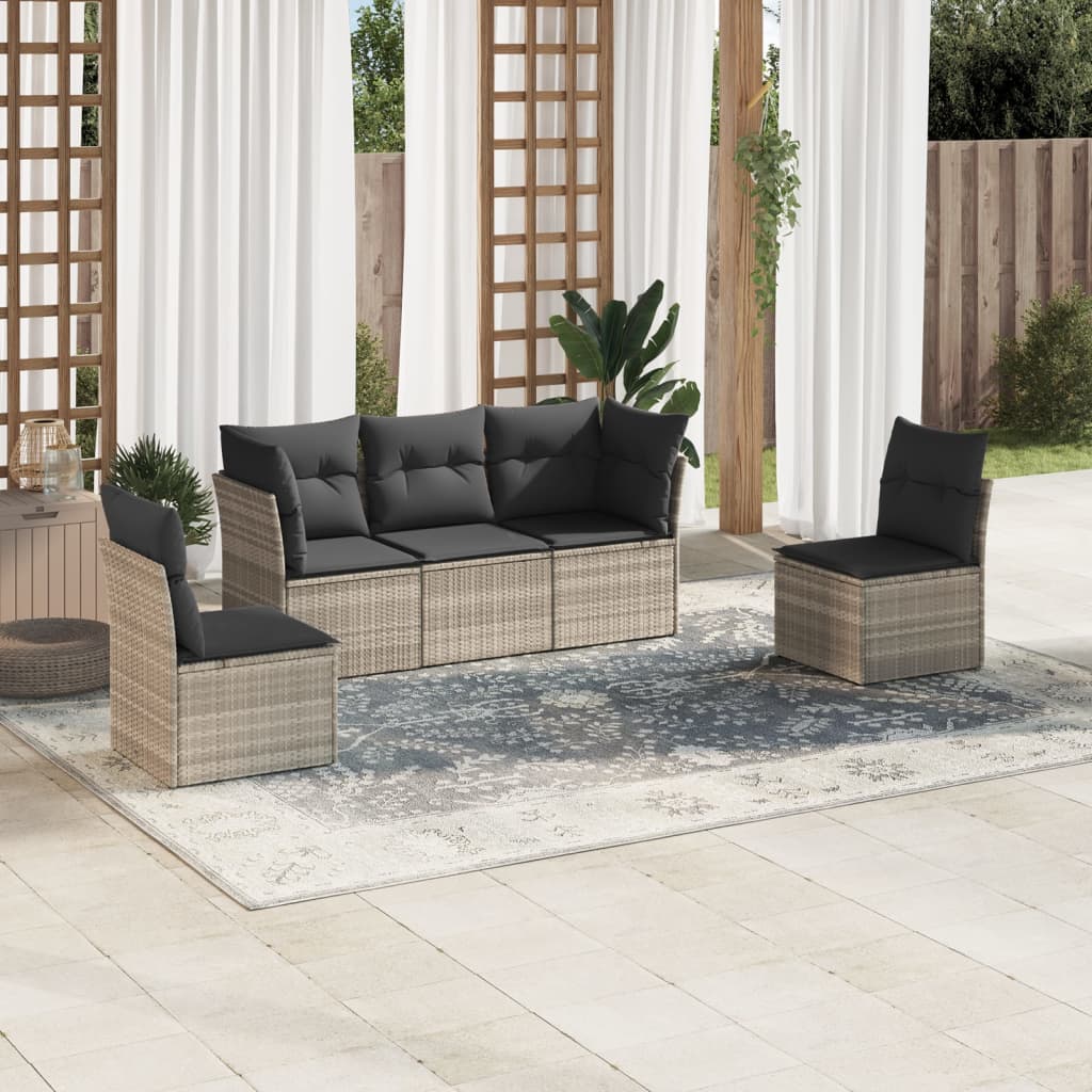 Garden and cushion sofas set 5 pcs synthetic ratt