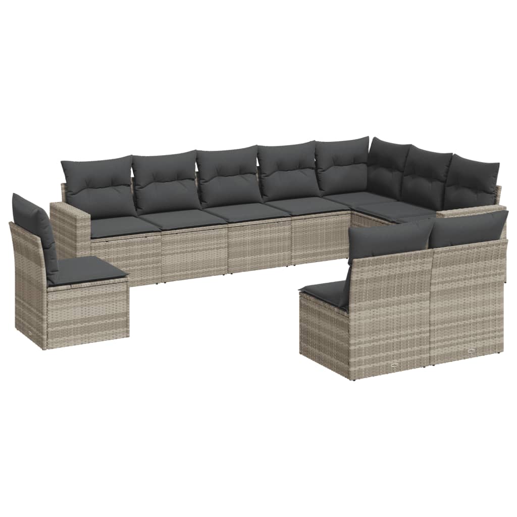 Sofas Sofas Garten 10 Stcs mit leichten synthetischen Rattan -Kissen