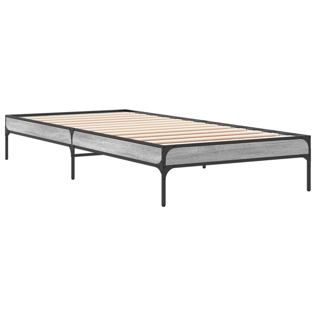 Estructura cama madera sintetizada Nexus metal gris Sonoma 100x200 cm