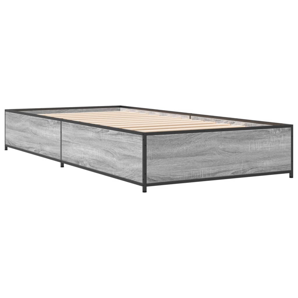 Estructura cama madera sintetizada Nexus metal gris Sonoma 100x200 cm