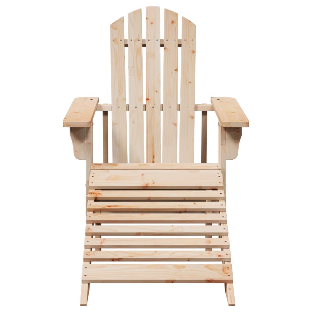 Sedia Adirondack con legno ottomano in legno massiccio