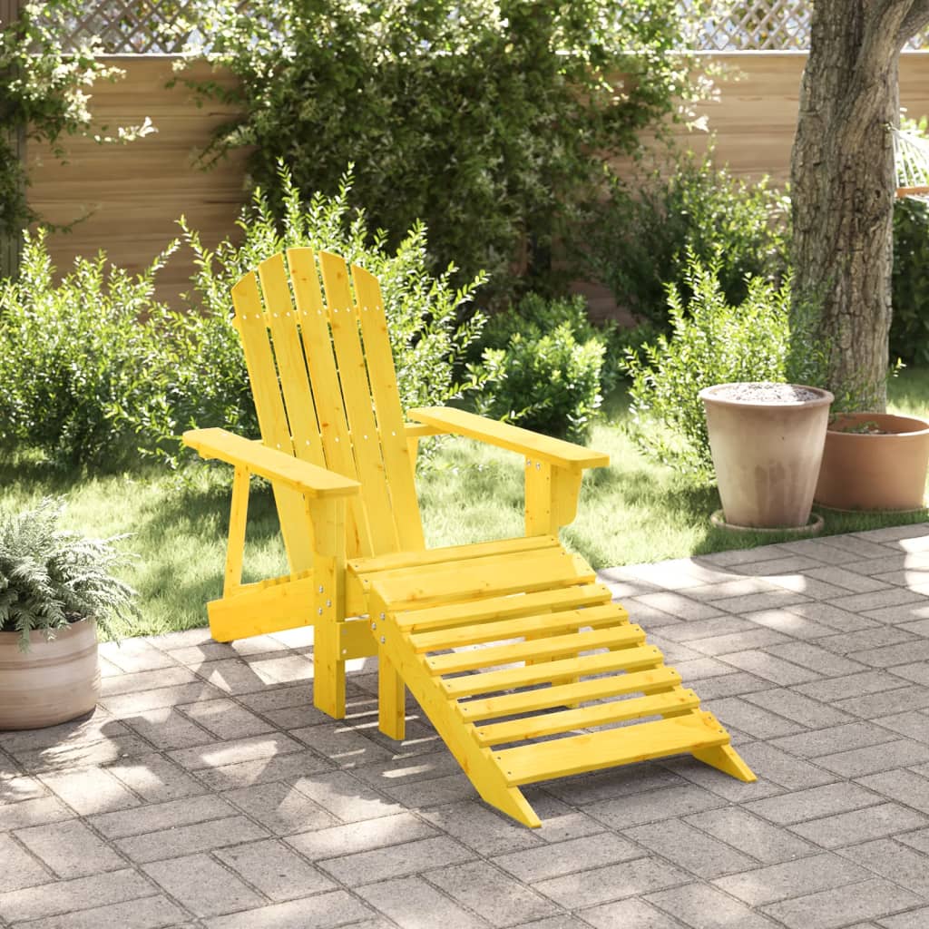 Vetonek Silla Adirondack con otomana madera maciza de abeto amarillo