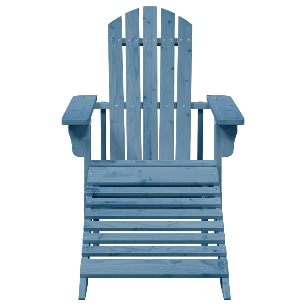 Adirondack chair with otomana solid wood of blue fir