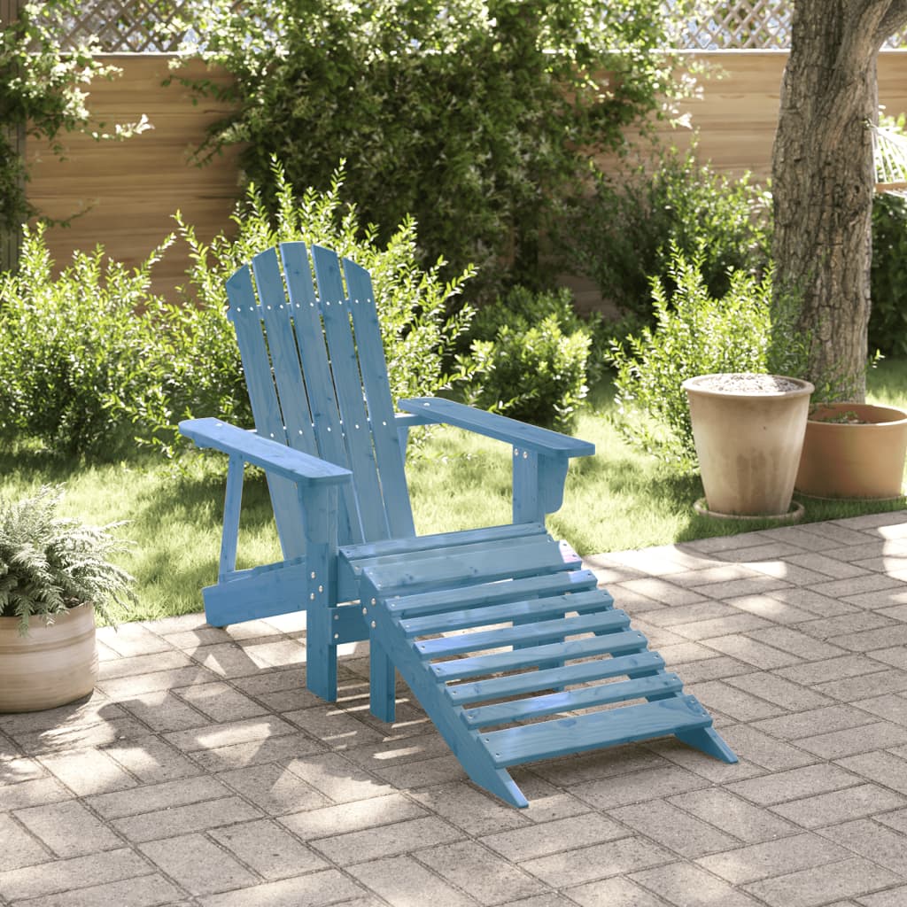 Vetonek Silla Adirondack con otomana madera maciza de abeto azul