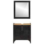 Conjunto de muebles de baño 2 pzas madera maciza mango y hierro v8750 - Vetonek