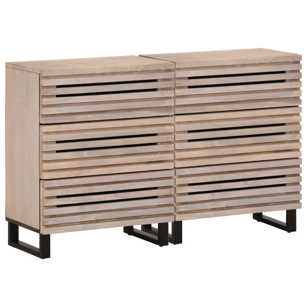 Vetonek Aparador 2 piezas madera maciza de mango 60x34x75 cm