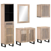 Conjunto de muebles de baño 5 piezas madera maciza de mango V9092 Vetonek
