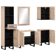 Conjunto de muebles de baño 5 piezas madera maciza de mango V9092 Vetonek