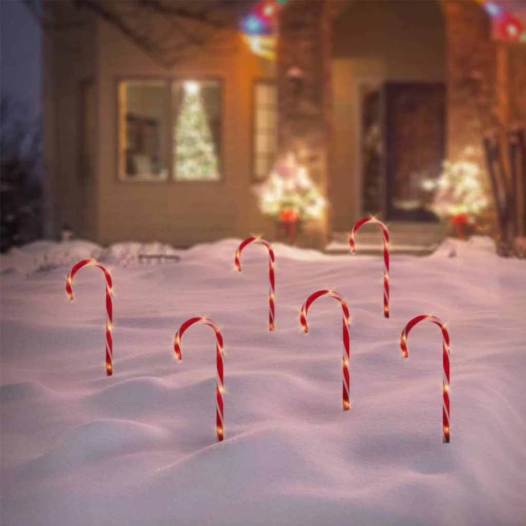 Ambiance Set de bastones de caramelo de Navidad con luces 6 pzas