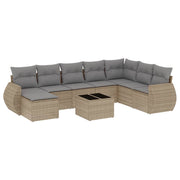 Ensemble canapé de jardin 9 pièces avec coussins en rotin synthétique beige V0810 Vetonek