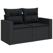Set de muebles de jardín 5 pzas y cojines ratán sintético negro V2997 Vetonek