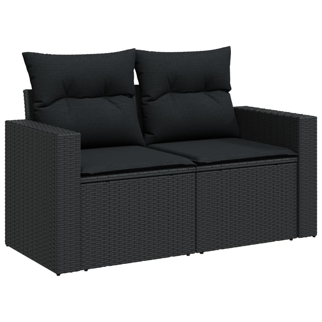 Set de muebles de jardín 5 pzas y cojines ratán sintético negro V2997 Vetonek