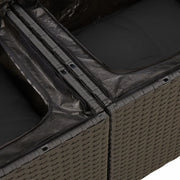 Set de muebles de jardín 5 pzas y cojines ratán sintético negro V2997 Vetonek