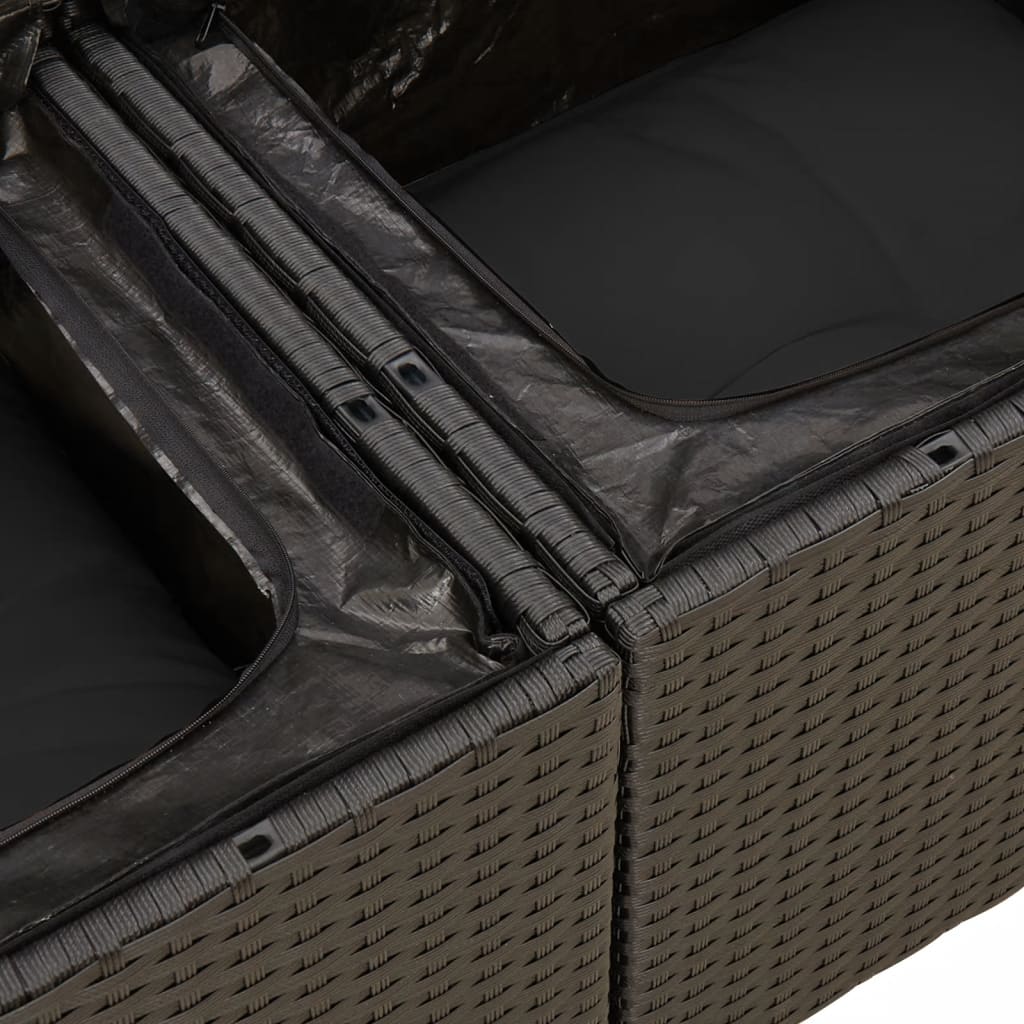 Set de muebles de jardín 5 pzas y cojines ratán sintético negro V2997 Vetonek